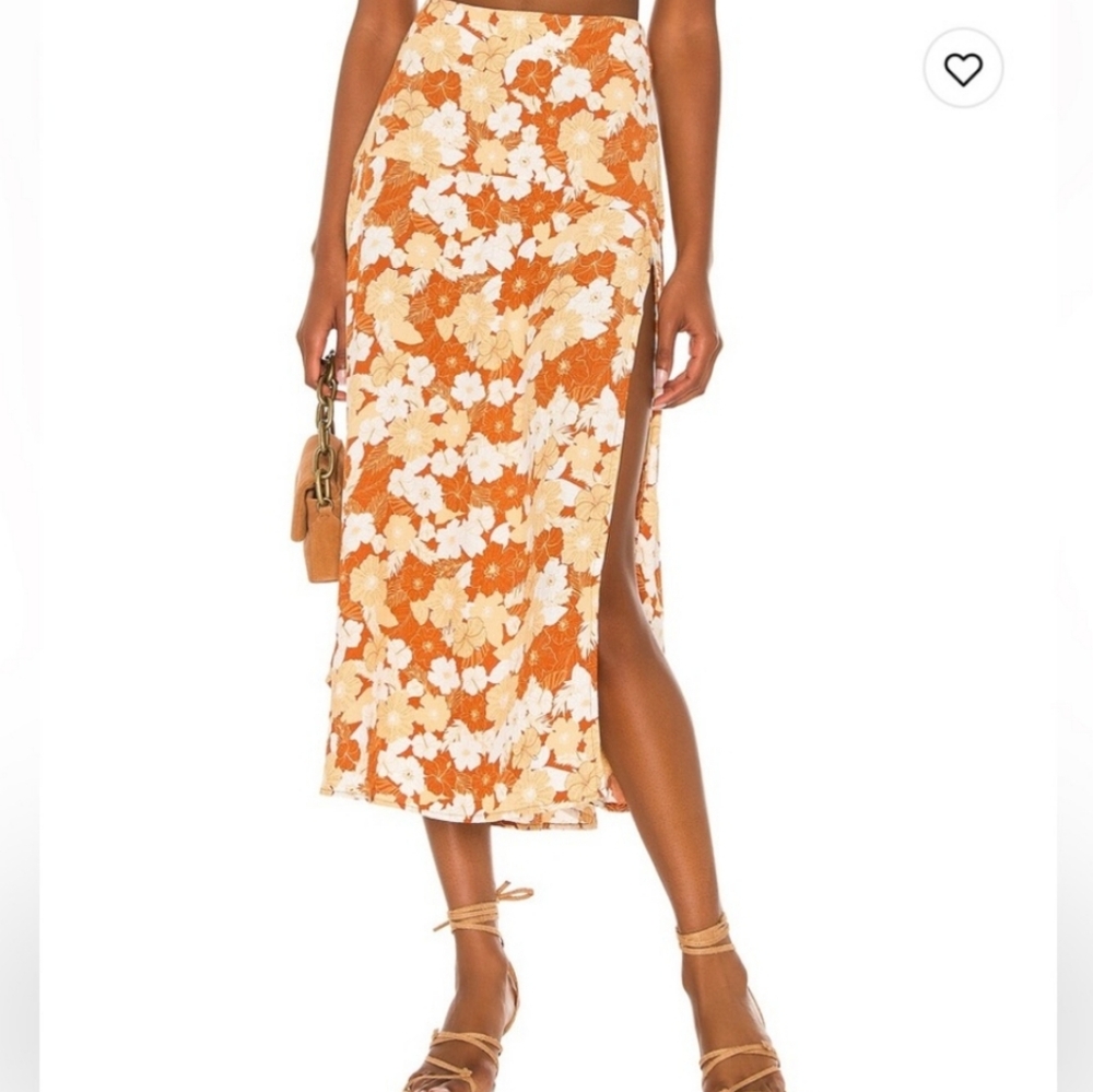 NWOT Amuse Society yellow floral skirt size Medium